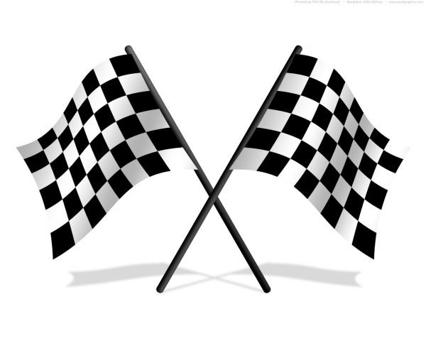 End of car race flags 