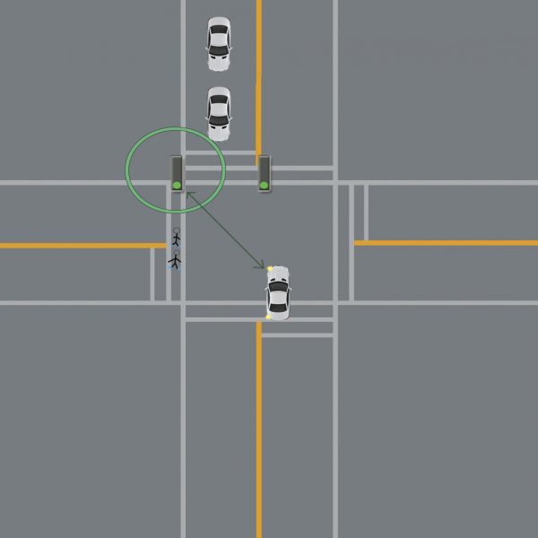 eye on traffic light