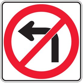 no left turn sign