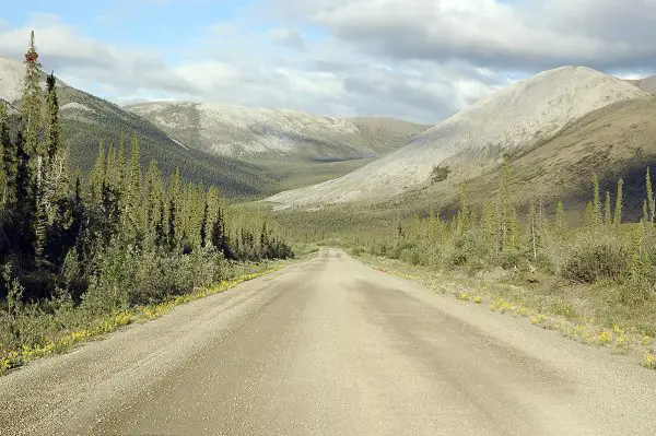 mountain dirt road dempster highway 