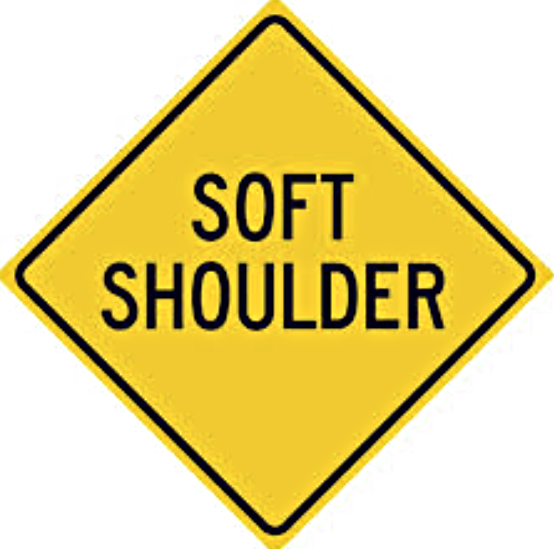soft shoulder road sign 