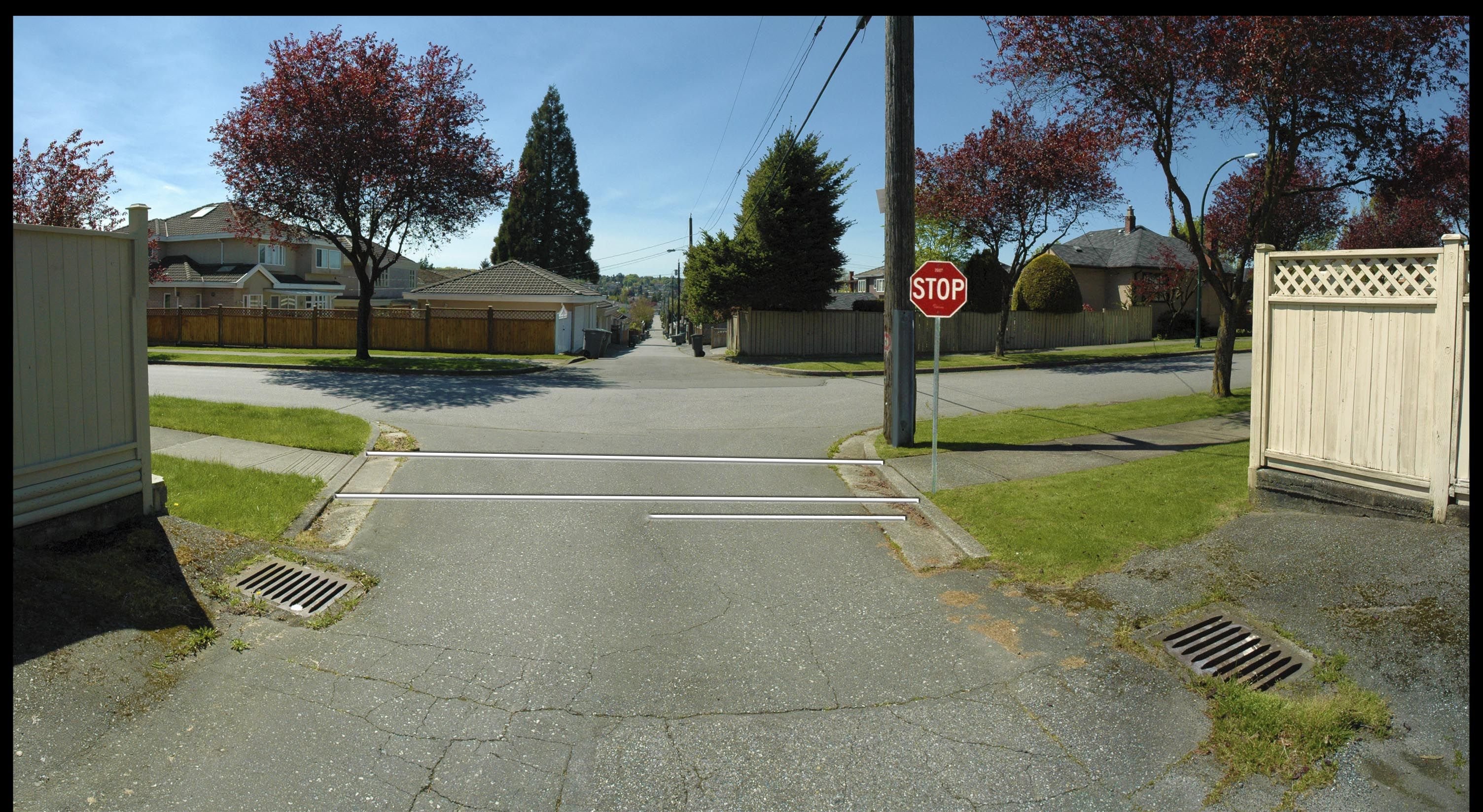 emerging from a lane, alley or parking lot 