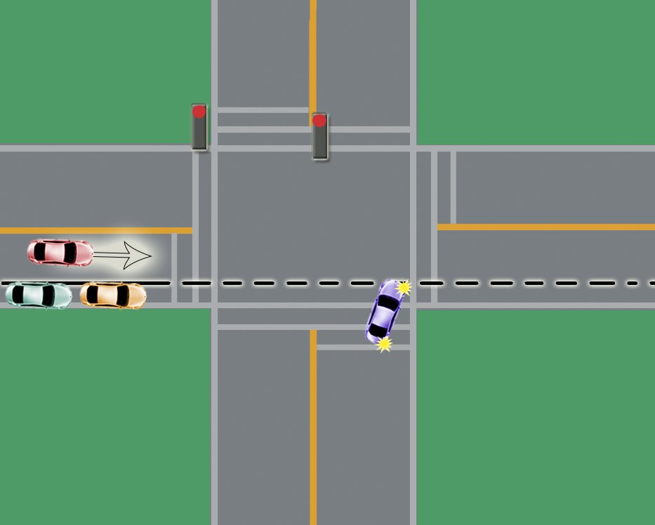 intersection driving turns