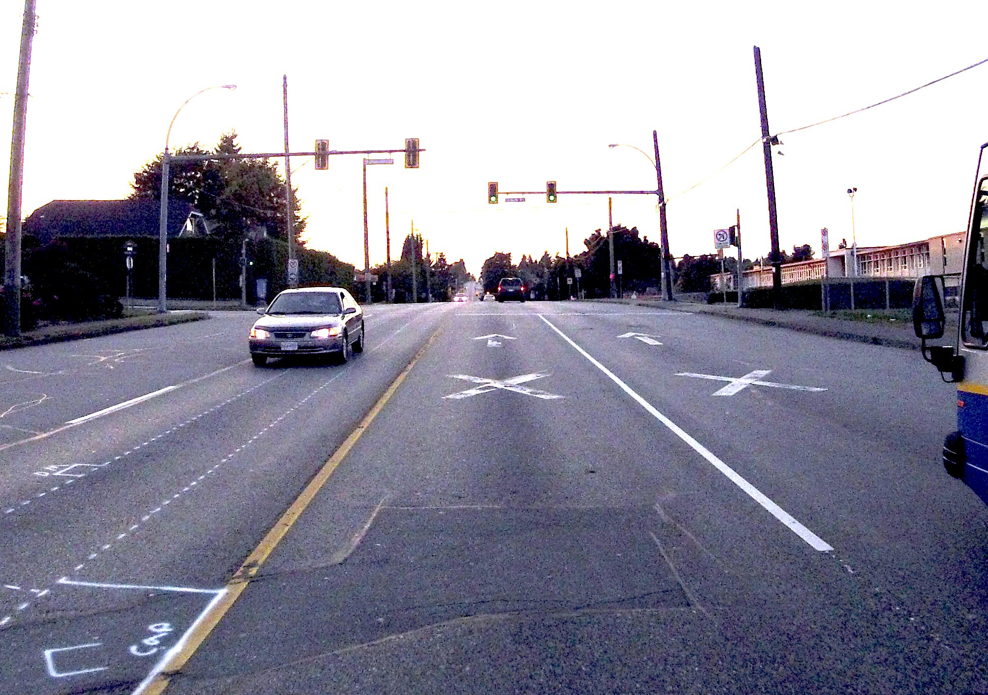 Crosswalk X on pavement