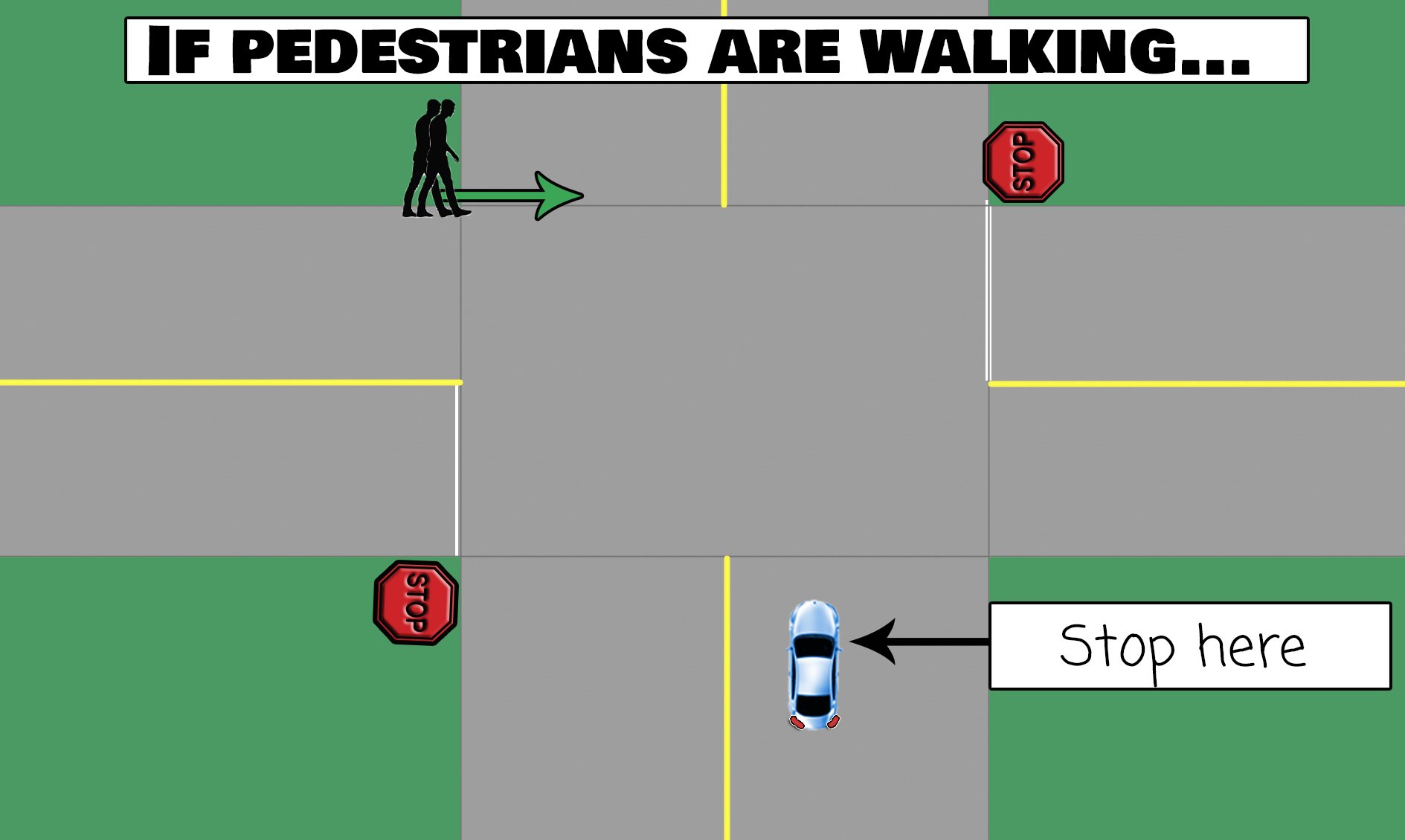 stop for pedestrians