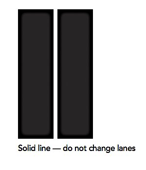 solid line do not change lanes