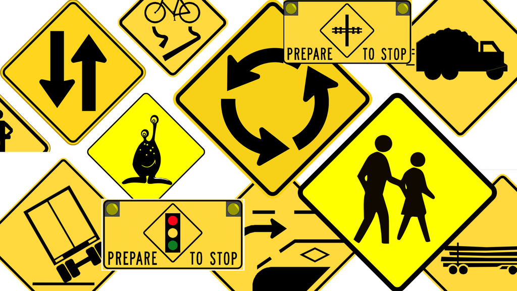 'Video thumbnail for Road Signs in Canada - Road Signs and Meanings YELLOW WARNING SIGNS!'