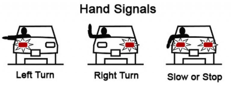 using hand signals while driving