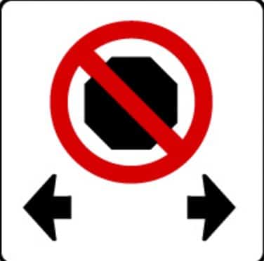 no stopping road sign