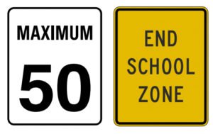 End of school zone