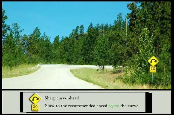 curve road sign