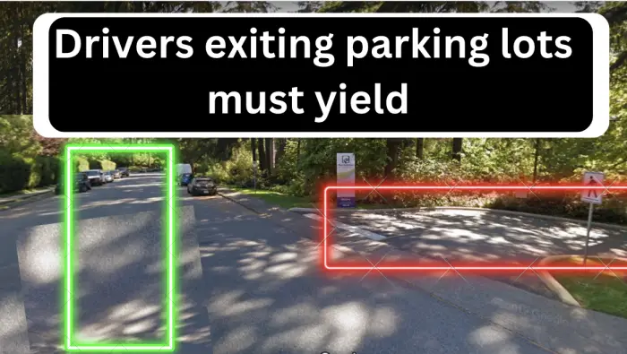 drivers exiting parking lots must yield 