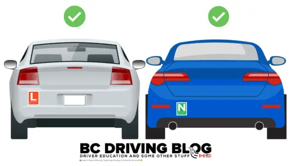 display L and N sign ICBC BC Driving Blog 