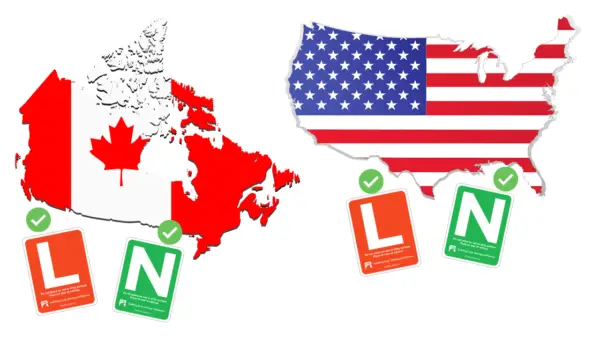 Can Class 7 L and N drivers drive in USA and Canada