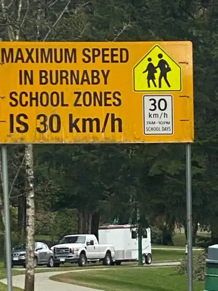 Burnaby School zone sign 