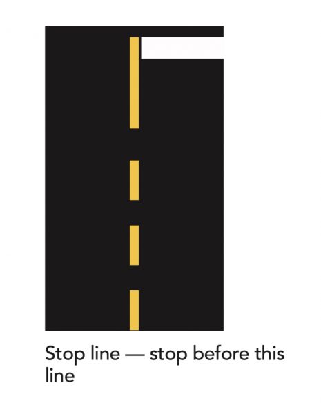 white stop line