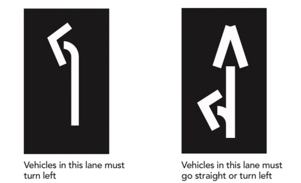 pavement markings for turns