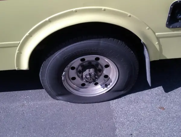 Flat Tire on Bus 