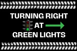 Turning right at green lights
