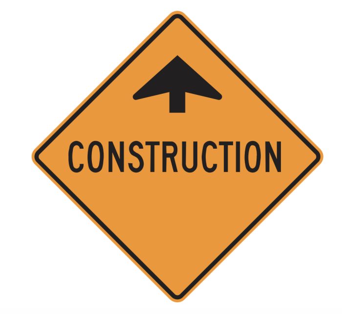 Construction Ahead Road Sign 