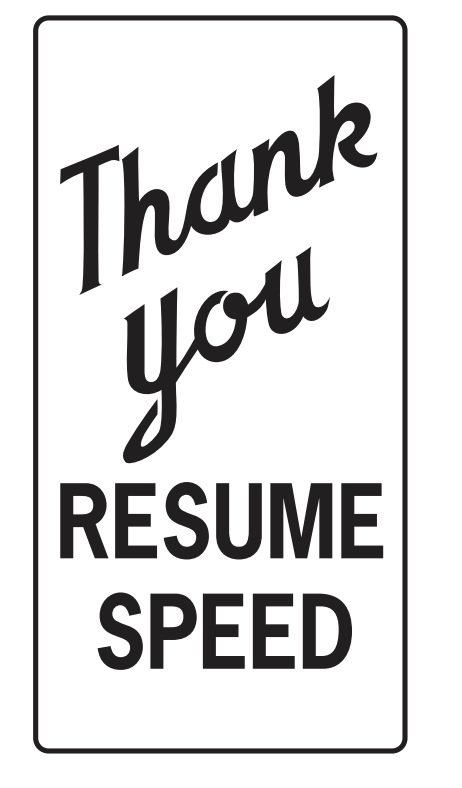 Thank You Resume Speed Sign 