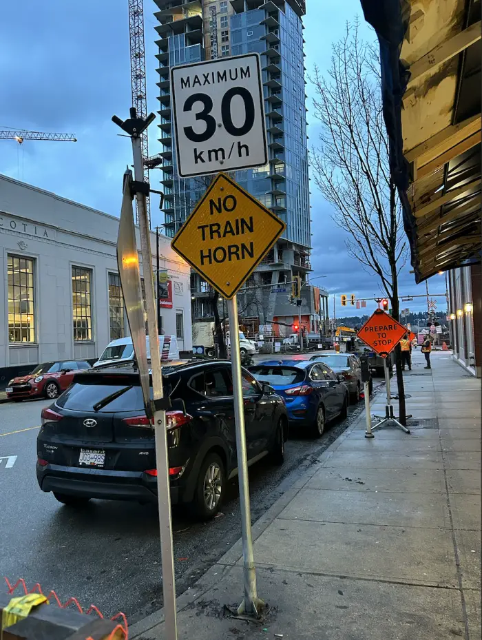 canada road signs yellow and white speed sign 