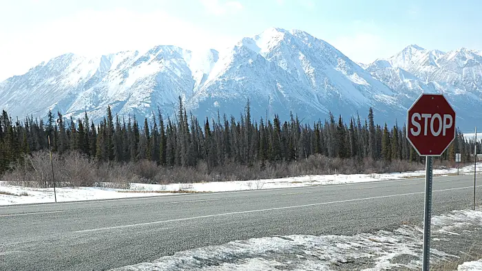 Stop Sign Alaska Highway 