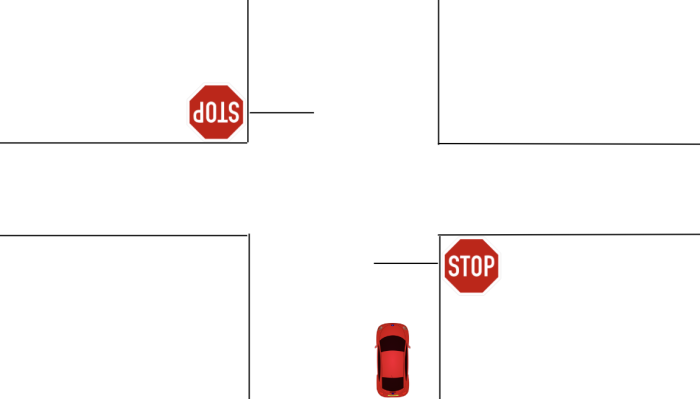 2 way stop intersection 