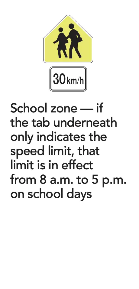 School zone BC 30 km/hr 