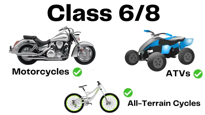 Which vehicles can you drive with Class 6/8 British Columbia? 